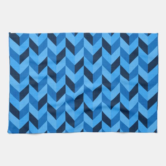 Herringbone-Muster in blau Geschirrtuch (Horizontal)
