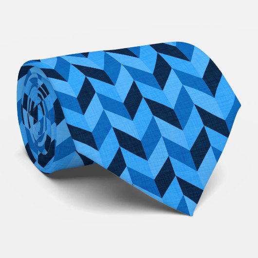 Herringbone-Muster in blau Krawatte (Gerollt)