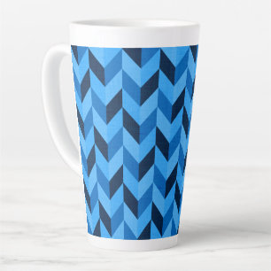 Herringbone-Muster in blau Milchtasse