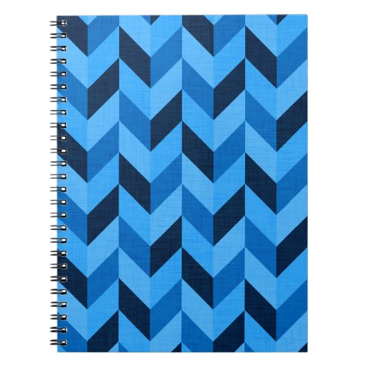 Herringbone-Muster in blau Notizblock (Vorderseite)