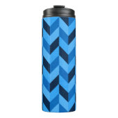 Herringbone-Muster in blau Thermosbecher (Vorderseite)