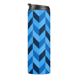 Herringbone-Muster in blau Thermosbecher