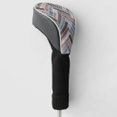 Herringbone-Muster in Blue Brown Grau Golf Headcover (angewinkelt)