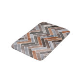 Herringbone-Muster in den Erdfelsenfarben Badematte (Schrägansicht)