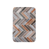 Herringbone-Muster in den Erdfelsenfarben Badematte (Vorderseite Vertikal)