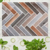 Herringbone-Muster in den Erdfelsenfarben Geschirrtuch (Gefaltet)