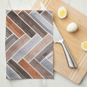 Herringbone-Muster in den Erdfelsenfarben Geschirrtuch (Viertel Falte)