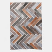 Herringbone-Muster in den Erdfelsenfarben Geschirrtuch (Vertikal)