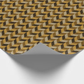 Herringbone-Muster in golden & braun Geschenkpapier (Ecke)