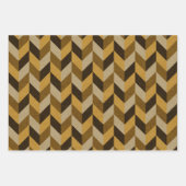 Herringbone-Muster in golden & braun Geschenkpapier Set (Vorderseite 3)