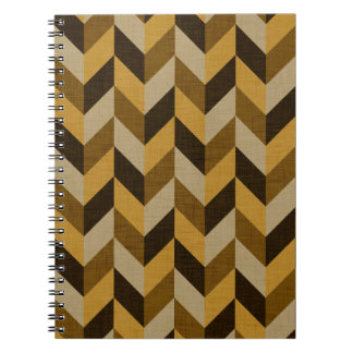 Herringbone-Muster in golden & braun Notizblock