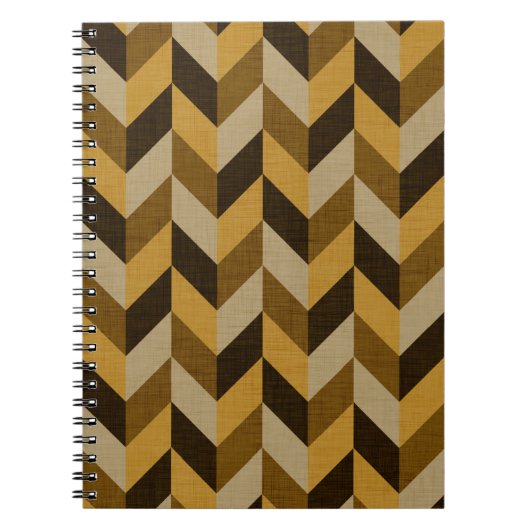Herringbone-Muster in golden & braun Notizblock (Vorderseite)