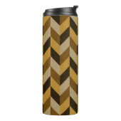 Herringbone-Muster in golden & braun Thermosbecher (Nach links gedreht)