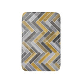 Herringbone-Muster in Grau und Gelb Badematte (Vorderseite Vertikal)