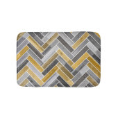 Herringbone-Muster in Grau und Gelb Badematte (Vorderseite)