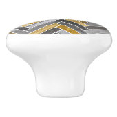 Herringbone-Muster in Grau und Gelb Keramikknauf (Seitenansicht)