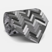 Herringbone-Muster in Grautönen Krawatte (Gerollt)