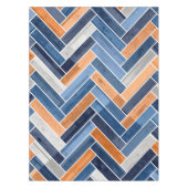 Herringbone-Muster in Navy Blue und Orange Tischdecke (Vorderseite)