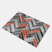 Herringbone-Muster in Orange Gray Fußmatte (Schrägansicht)