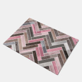 Herringbone-Muster in rosa Grau Fußmatte (Schrägansicht)