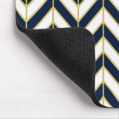 Herringbone-Muster-Pillow in Navy, White und Gold Mousepad (Ecke)