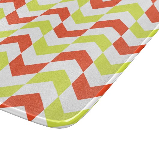 Herringbone Muster Red & Green Cutting Board Schneidebrett (Ecke)