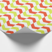 Herringbone Muster Red & Green Wrapping Paper Geschenkpapier (Ecke)