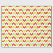 Herringbone Muster Red & Green Wrapping Paper Geschenkpapier (Flach)