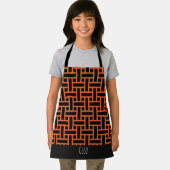 Herringbone Orange Black Minimal Muster Schürze (Insitu)