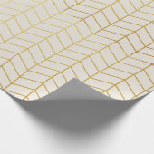 Herringbone Pattern Faux Gold Foil Ivory Geometric Geschenkpapier (Ecke)