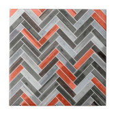 Herringbone Pattern in Orange Grey Fliese (Vorderseite)