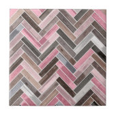 Herringbone Pattern in Pink Grey Fliese (Vorderseite)
