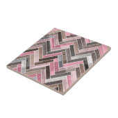 Herringbone Pattern in Pink Grey Fliese (Seite)