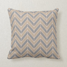 Herringbone Pattern Pillow in Grau und Taupe Kissen