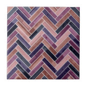 Herringbone Pattern Purple Fliese (Vorderseite)