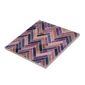 Herringbone Pattern Purple Fliese (Seite)