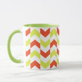 Herringbone Pattern Rot & Grün Tasse (Links)