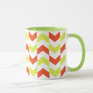 Herringbone Pattern Rot & Grün Tasse
