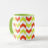 Herringbone Pattern Rot & Grün Tasse (Vorderseite Links)