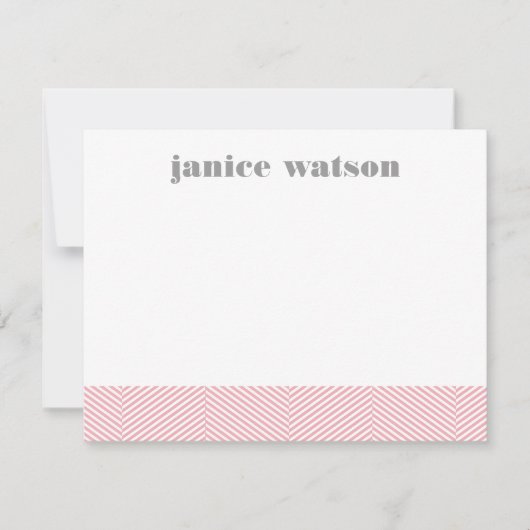 Herringbone personalisierte flache Mitteilungskart Mitteilungskarte (Vorderseite)