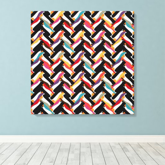 Herringbone-Pinguin Leinwanddruck (Insitu (Holzboden))