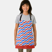 Herringbone Red Blue Minimal Muster Schürze (Insitu)