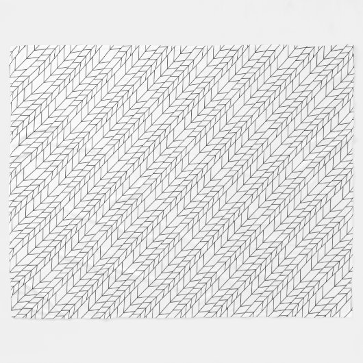 Herringbone-Schwarz in beliebiger Farbe Fleecedecke (Vorderseite (Horizontal))