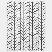 Herringbone-Schwarz in beliebiger Farbe Fleecedecke (Vorderseite)