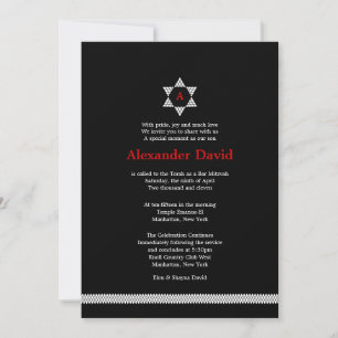 Herringbone Star Bar Mitzvah Einladung