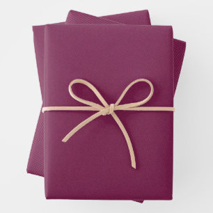 Herringbone-Tweed-Effekt Maulbeere Weihnachten Geschenkpapier Set