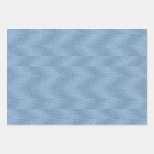 Herringbone tweed einfache klassische hellblau geschenkpapier set (Vorderseite 2)