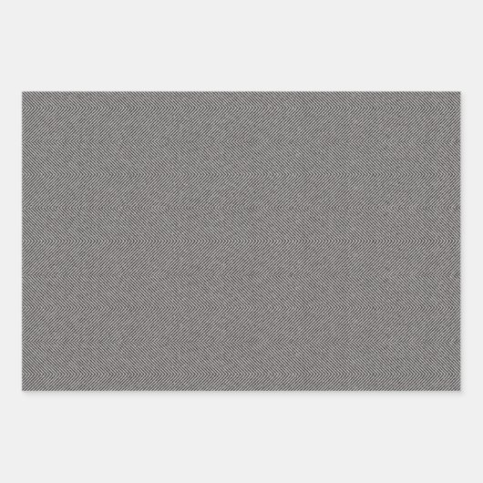 Herringbone-Tweed-Klassiker Schwarz-weiß Geschenkpapier Set (Vorderseite 2)
