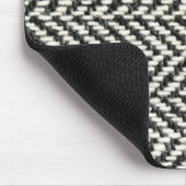Herringbone Tweed Rustikaler Schwarz-Weiß-Strick P Mousepad (Ecke)