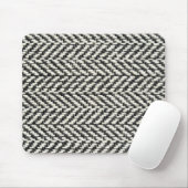 Herringbone Tweed Rustikaler Schwarz-Weiß-Strick P Mousepad (Mit Mouse)